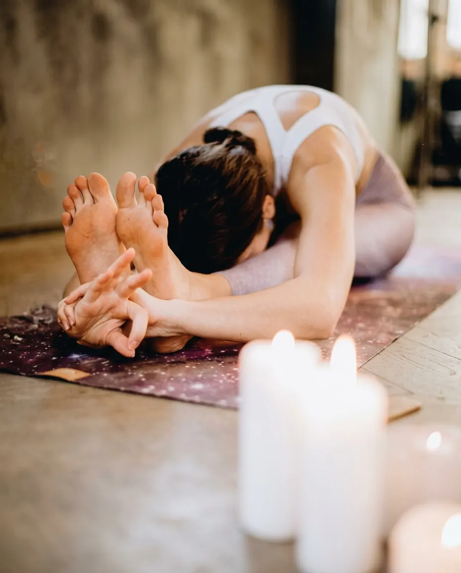 Lyrical Yin Yoga session by candlelight